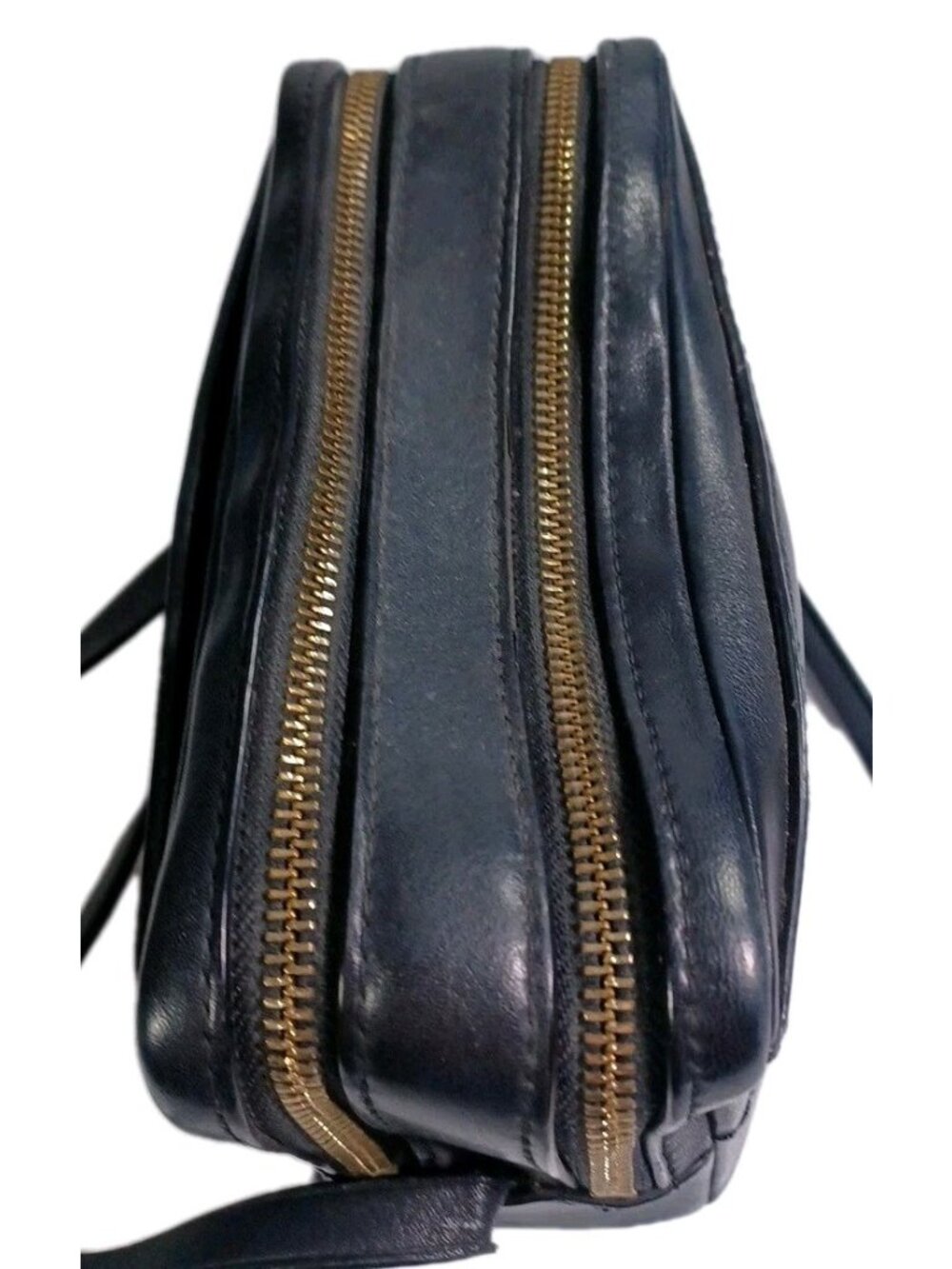 Tory Burch Block T Double Zip Black Pebbled Leather Crossbody Bag Handbag - Picture 5 of 9